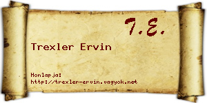 Trexler Ervin névjegykártya